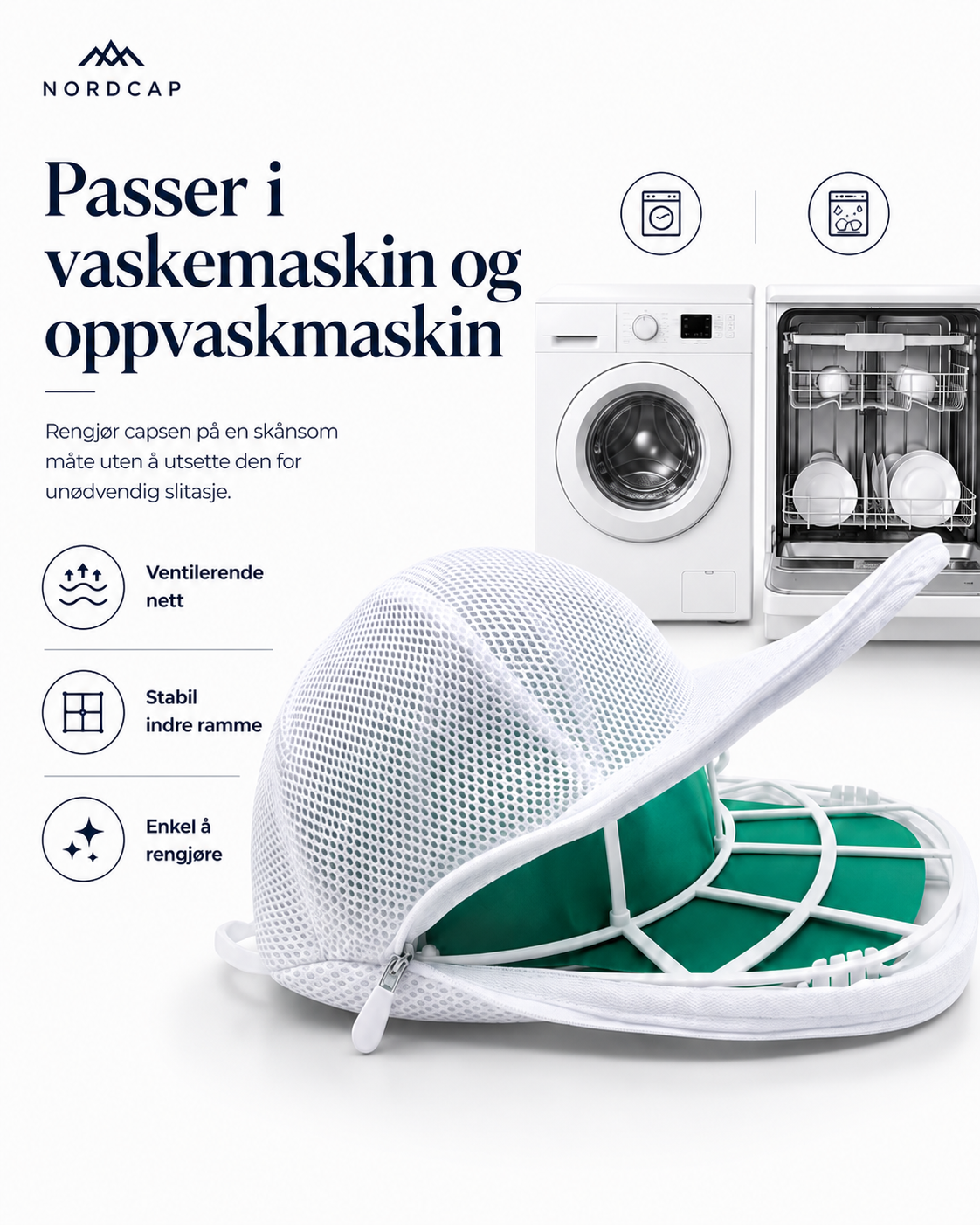 NordCap – Vask capsen uten at den mister formen